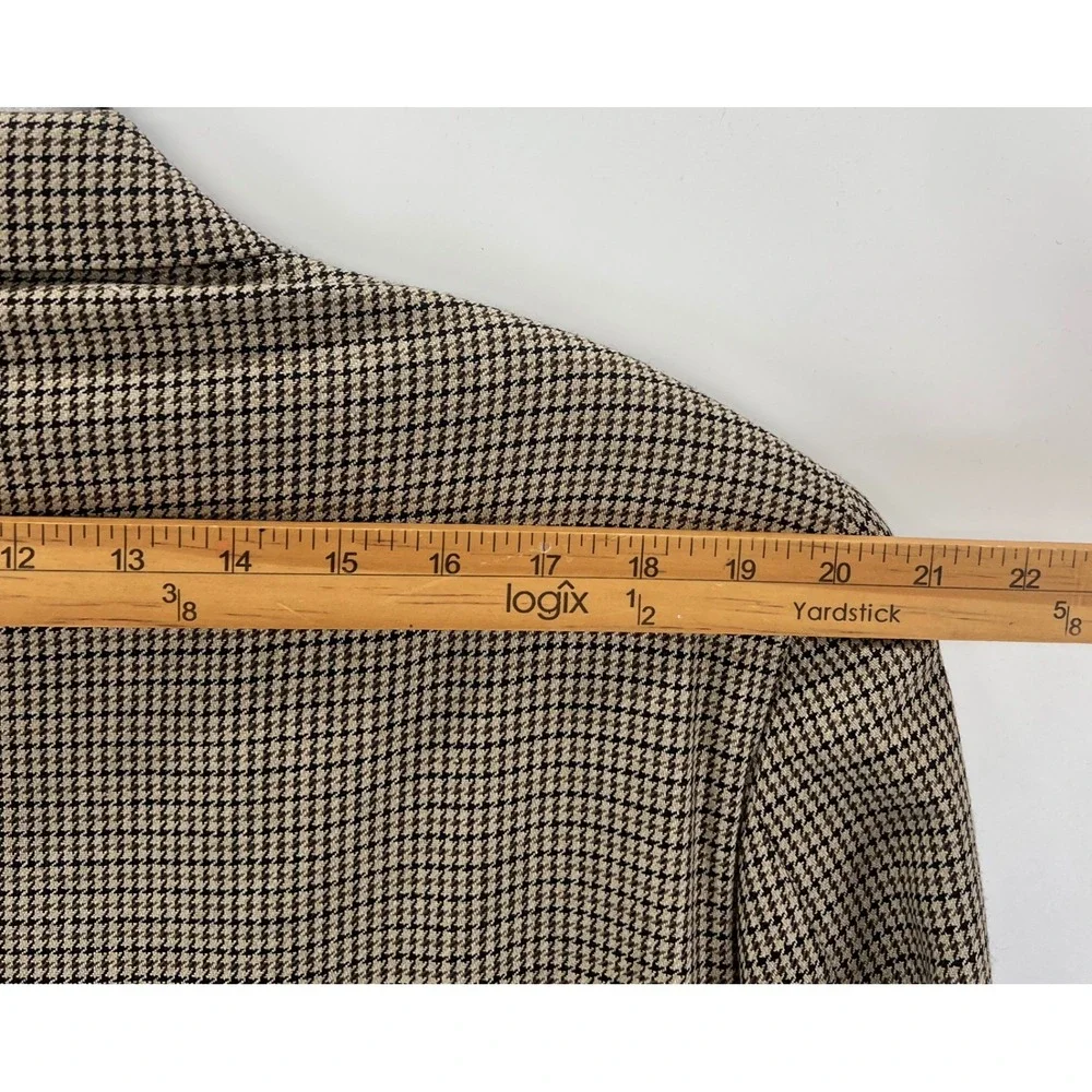 Robert Stock Mens 46L Houndstooth 2‎ Button Blazer Sport Coat Jacket Wool